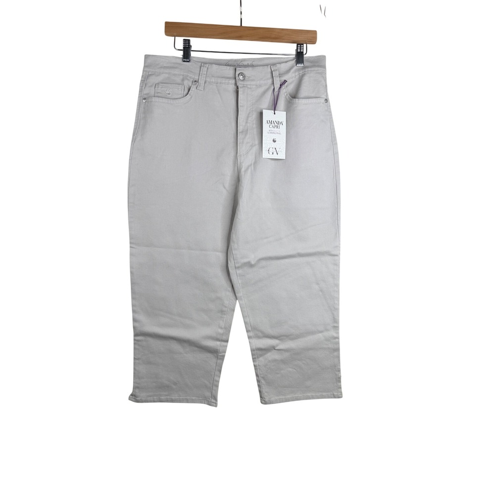 New‎ Gloria Vanderbilt Amanda Fit Capri Jeans size 14 Cream
